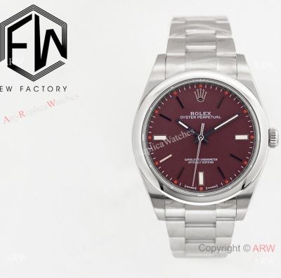 Rolex Oyster Perpetual 39 mm watch Red Grape Dial 904L Cal.3132 Movement